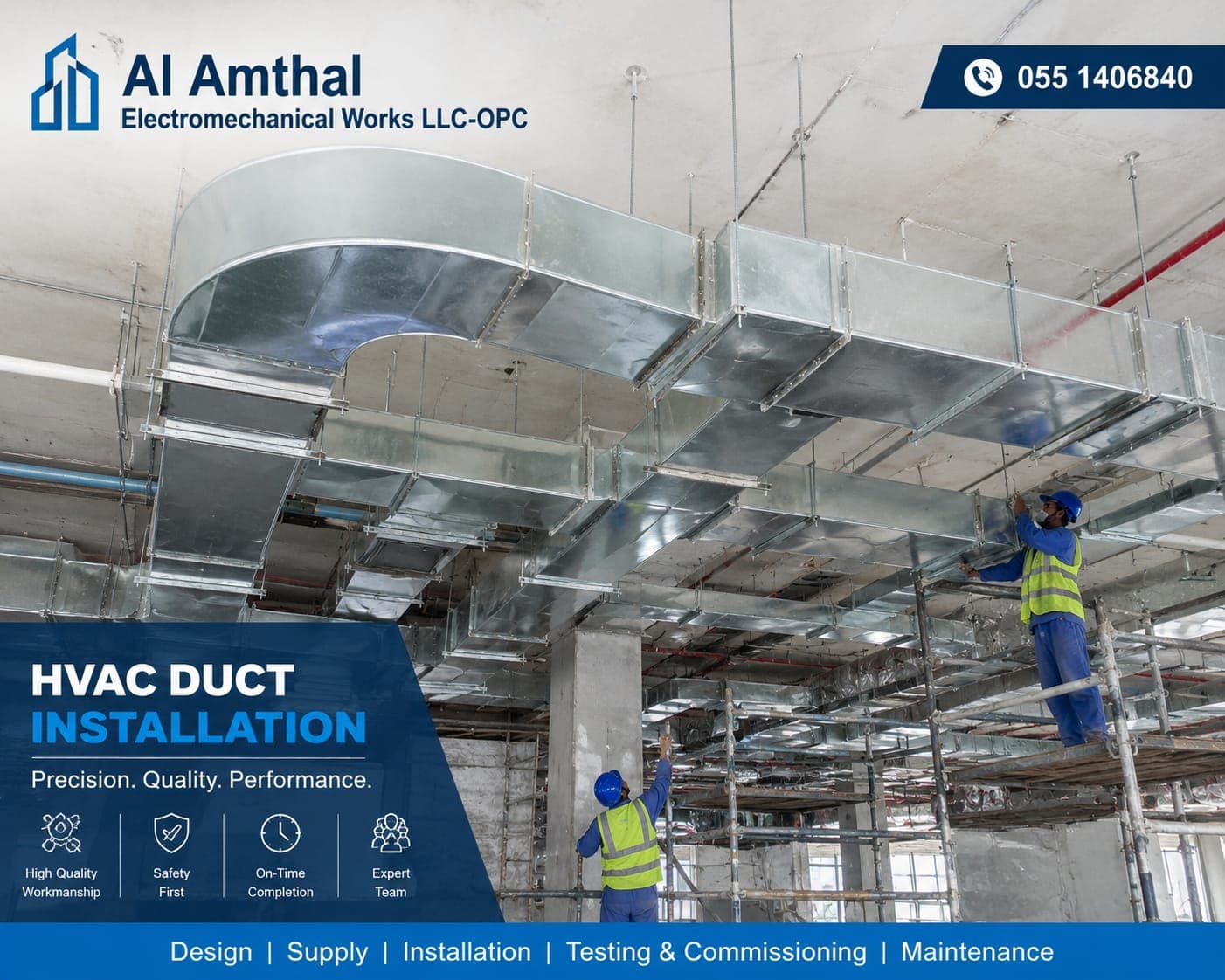 HVAC Duct Installation MEP project