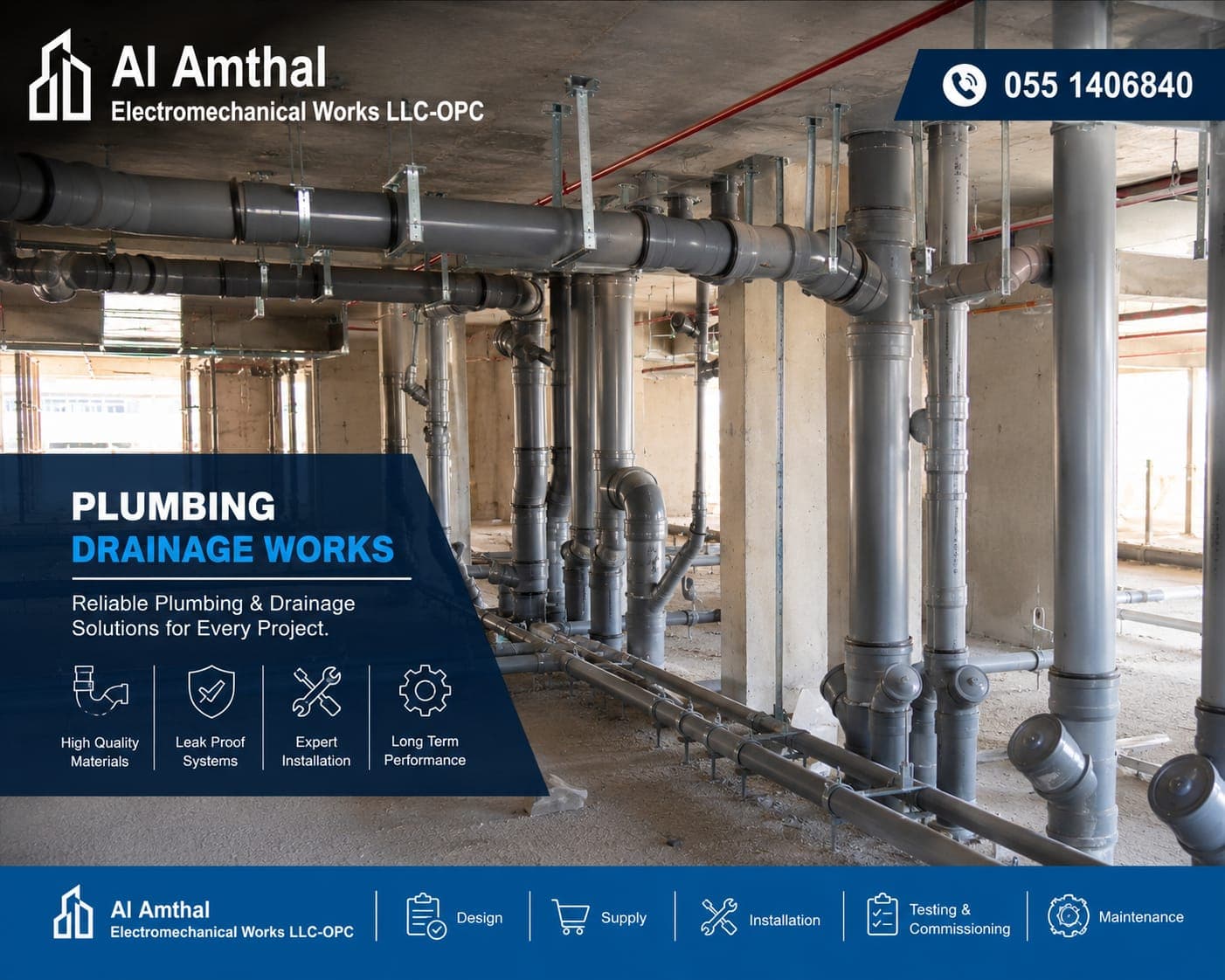 Plumbing Drainage Installation MEP project